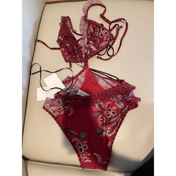 Zimmermann ruffle trim swimsuit AU 0 - Picture 8 of 10